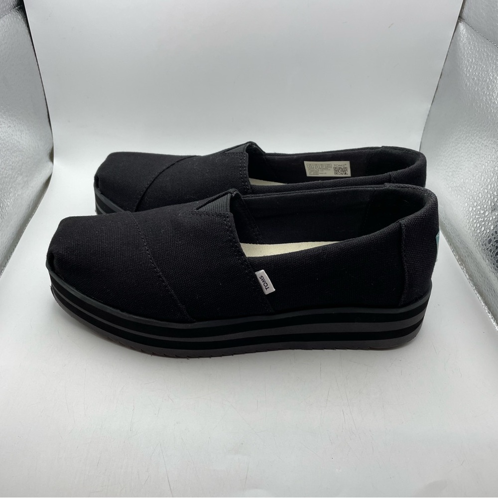 Toms Black Platform Slip-On Sneakers